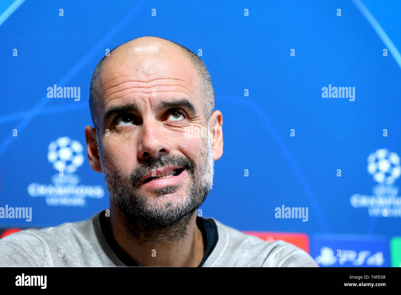 Manchester City Manager Pep Guardiola während der Pressekonferenz in der Stadt Football Academy, Manchester. Stockfoto