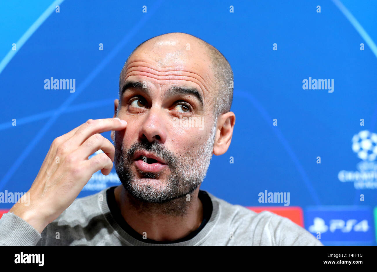 Manchester City Manager Pep Guardiola während der Pressekonferenz in der Stadt Football Academy, Manchester. Stockfoto