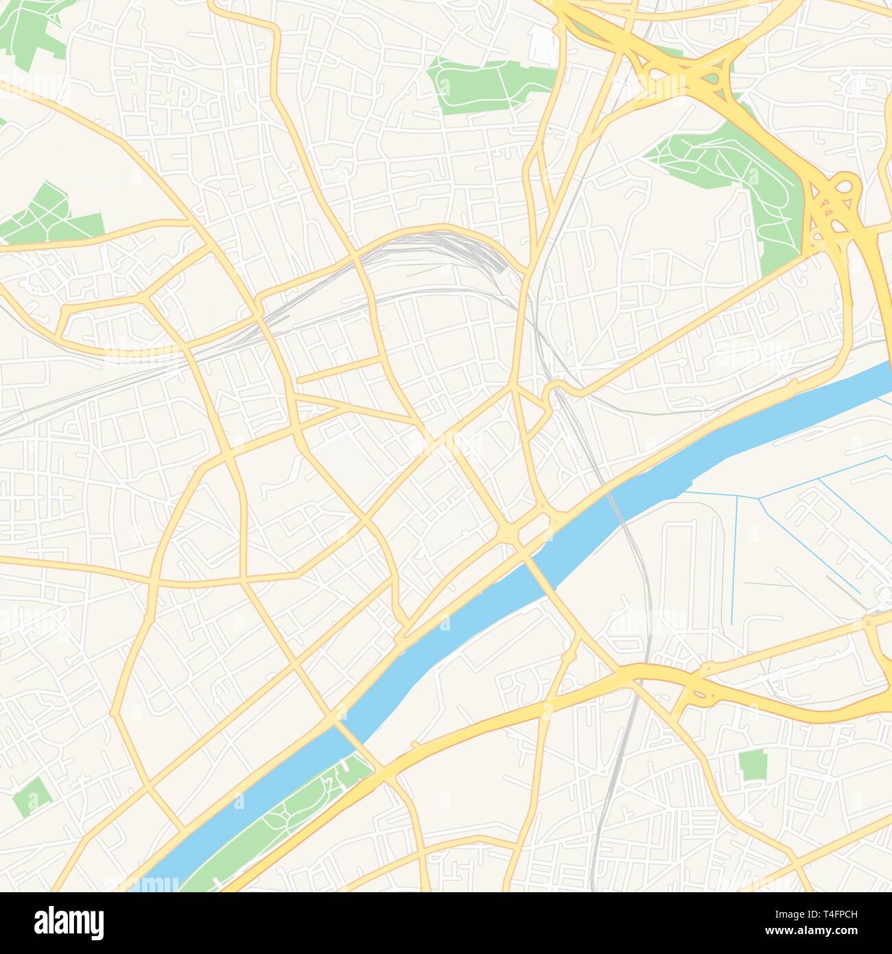 Druckbare Karte von Argenteuil, Frankreich mit Haupt- und Nebenstraßen und größere Bahnen. Diese Karte ist sorgfältig für Routing und Inverkehrbringen Champagnerkelch konzipiert Stock Vektor