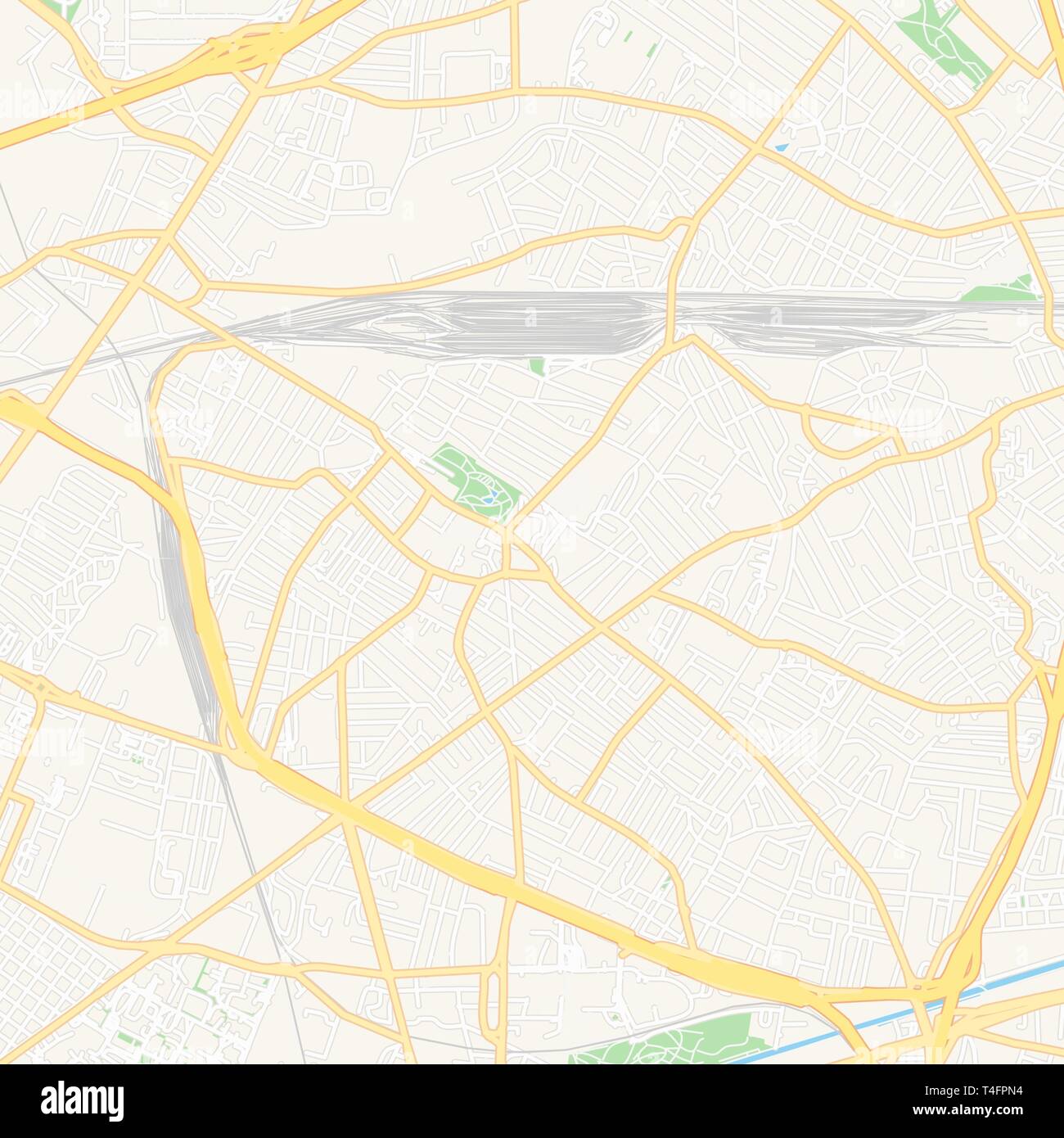 Druckbare Karte von Drancy, Frankreich mit Haupt- und Nebenstraßen und größere Bahnen. Diese Karte ist sorgfältig für das Routing und die Platzierung von einzelnen d ausgelegt Stock Vektor