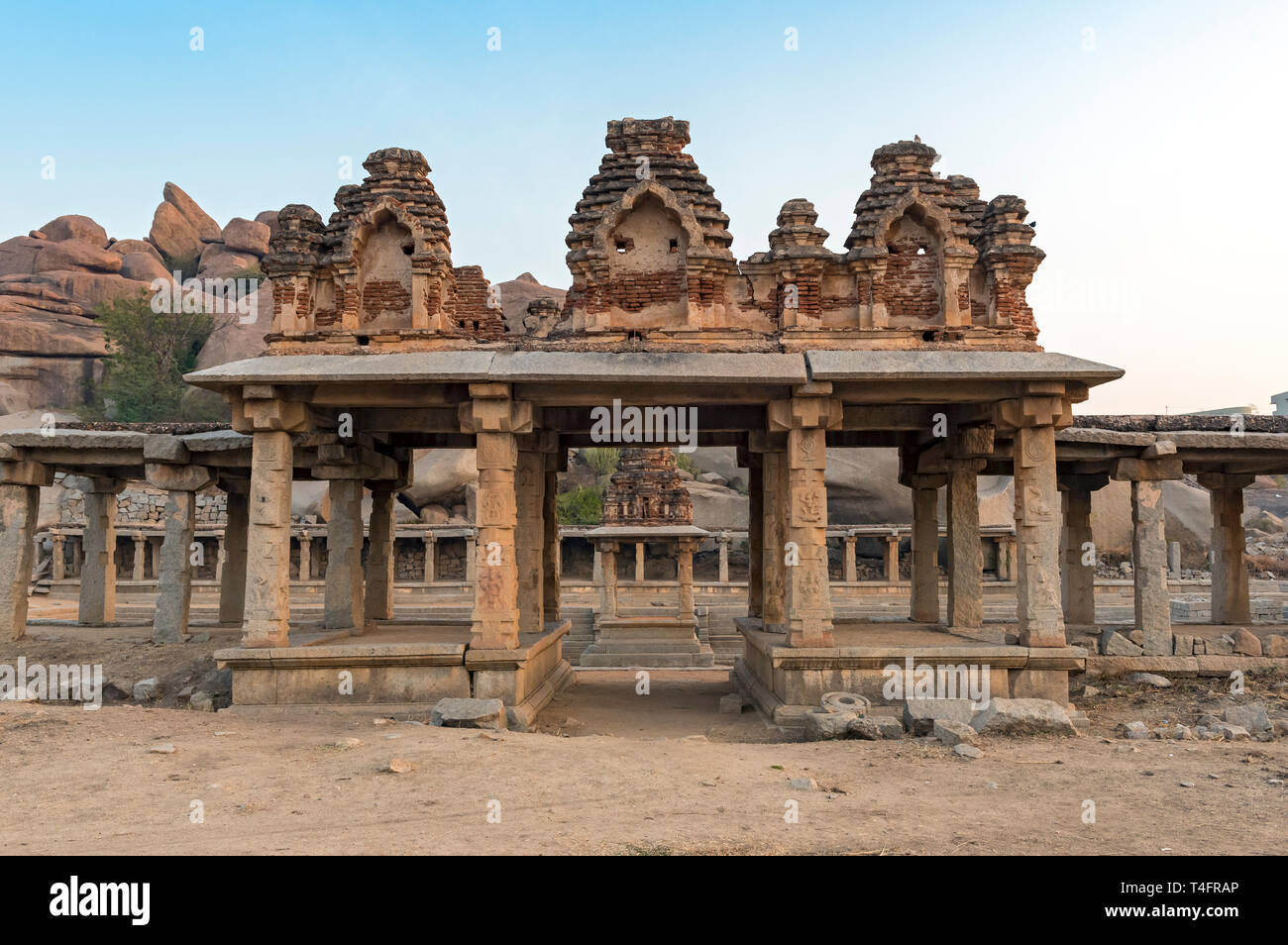 Pavillon auf Krishna Basar, Hampi, Indien Stockfoto