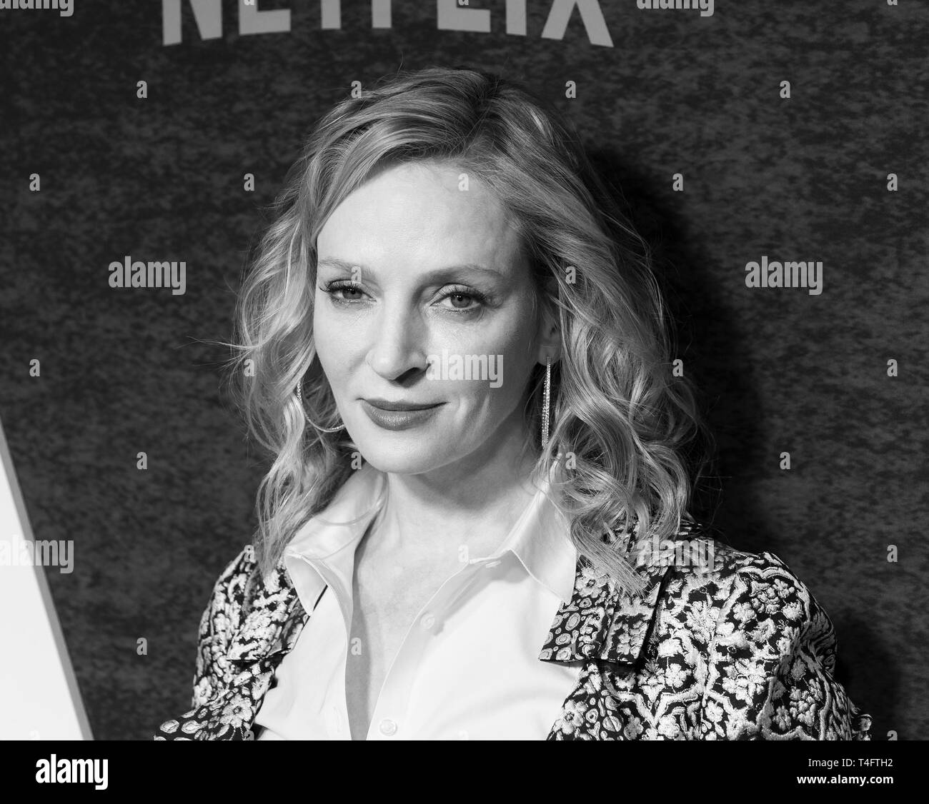 Schauspielerin Uma Thurman nimmt von Netflix Saison Kammern 1 New York Premiere auf Metrograph (Foto von Lew Radin/Pacific Press) Stockfoto