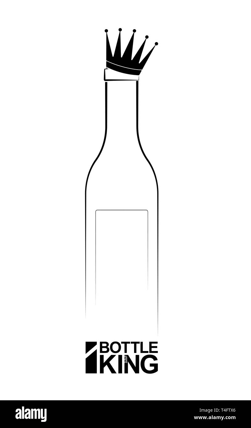 Das Logo oder Emblem der Wein Business, Geschäft oder Unternehmen. Schwarze Kontur Linien auf einem weißen Hintergrund. Stock Vektor