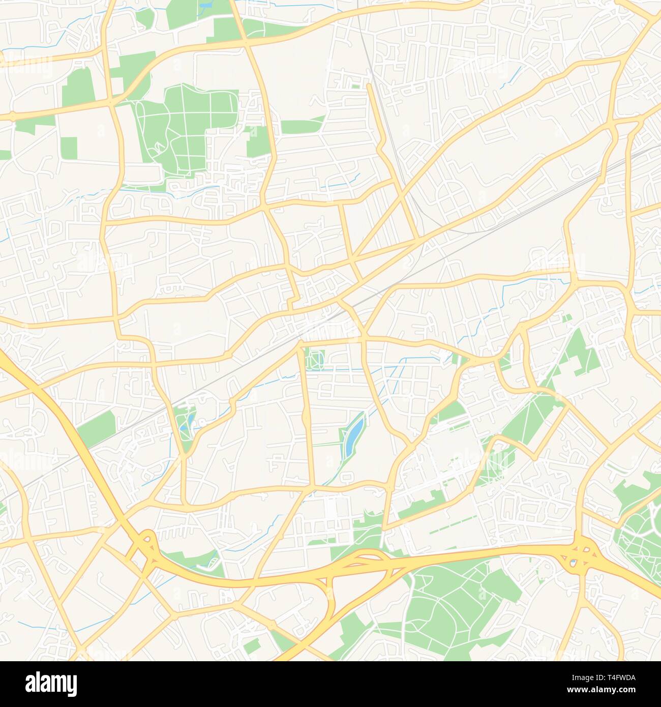 Druckbare Karte von Pessac, Frankreich mit Haupt- und Nebenstraßen und größere Bahnen. Diese Karte ist sorgfältig für das Routing und die Platzierung von einzelnen d ausgelegt Stock Vektor