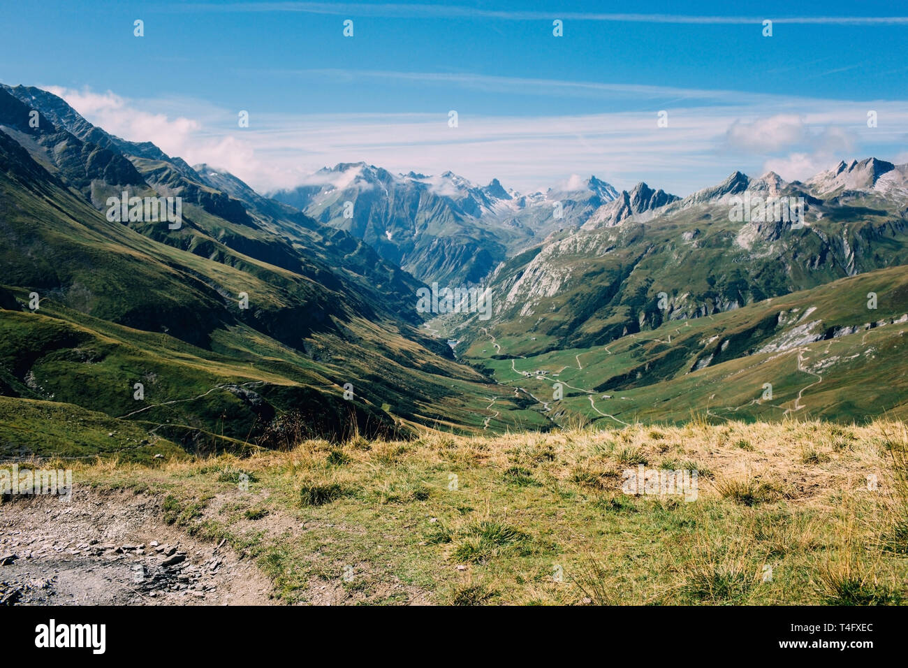 Berglandschaft, Wandern rund um den Mont Blanc. Alpen, Schweiz. Europa Stockfoto