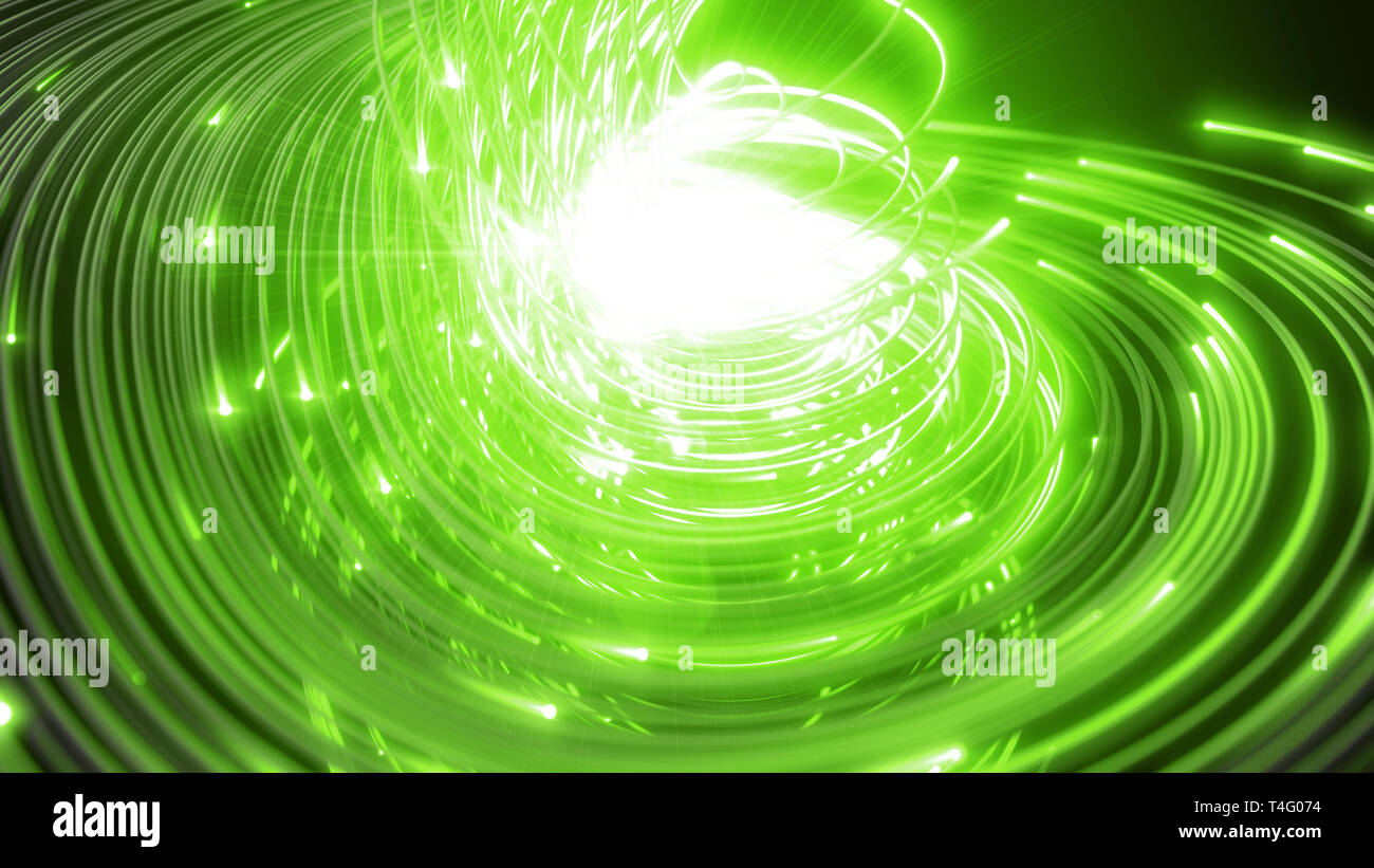 Schwarz Strings mit glühenden Köpfen. 3D-Darstellung Stockfoto