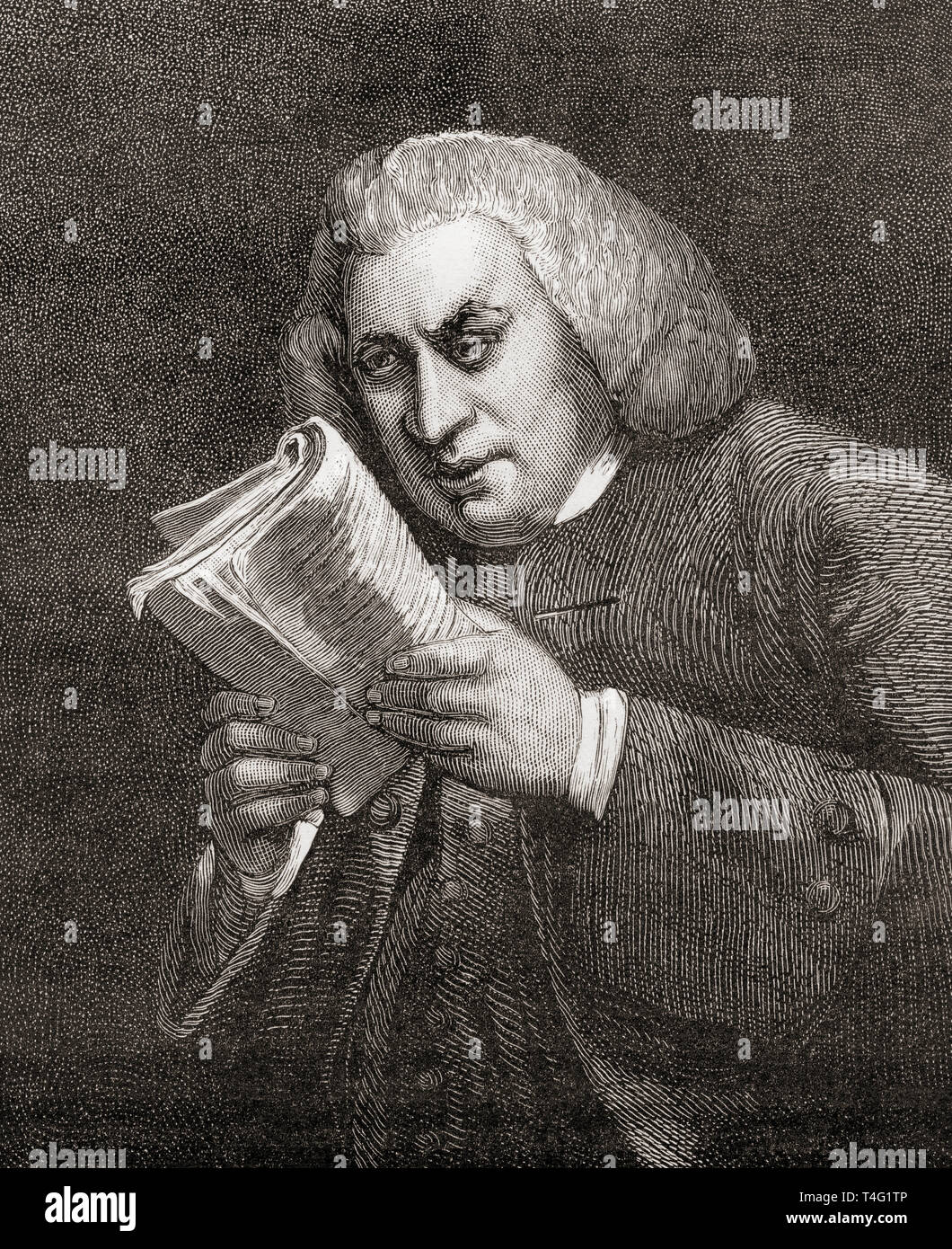 Samuel Johnson, 1709-1784, alias Dr. Johnson. Englischer Schriftsteller, Dichter, Dramatiker, Essayist, Moralist, Literaturkritiker, Biograph, Editor und Lexikograph. Von London Bilder, veröffentlicht 1890 Stockfoto