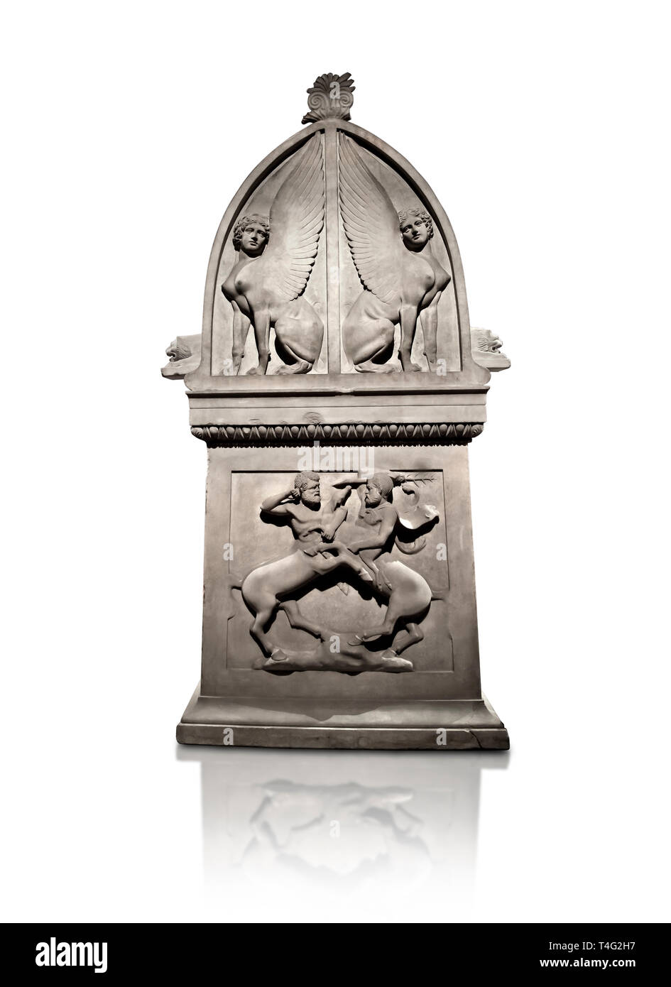 Paros Marmor lykischen Sarkophag aus dem Ende des 5 Cent. V. Chr. von der königlichen Nekropole von Sidon (Libanon), Kammer Nr. IV. Istanbul Archaeologica Stockfoto