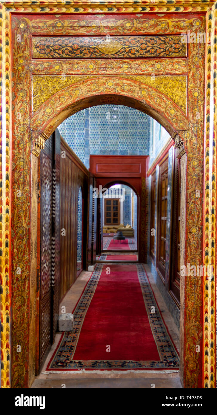 Alten Türkischen osmanischen Haus Eingang und Flur Stockfoto