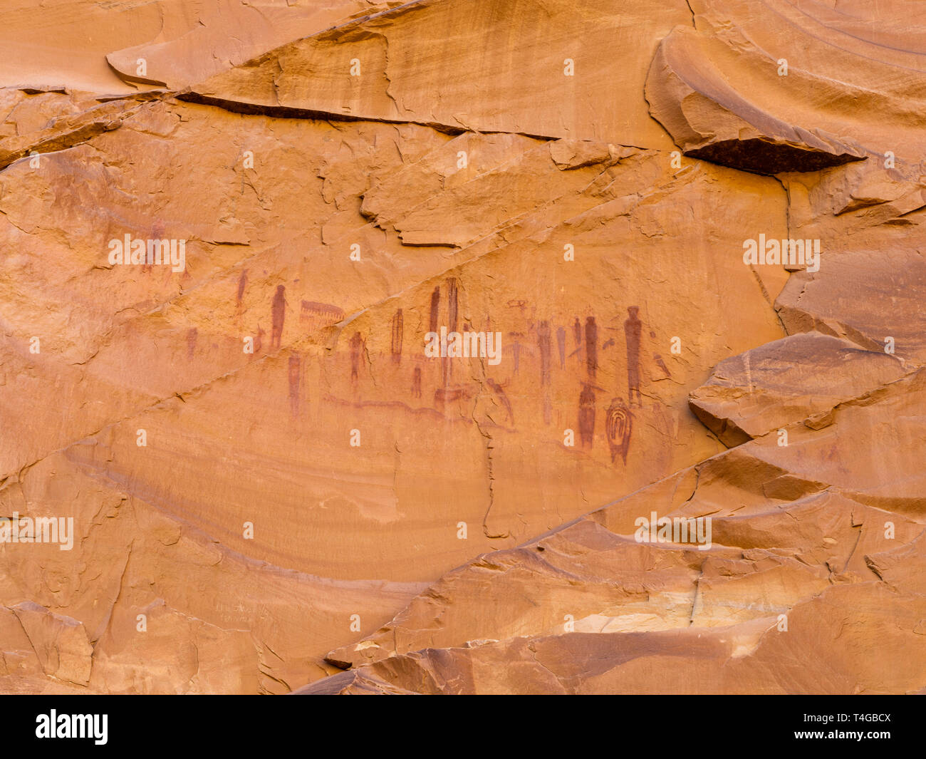 Bild des alten Piktogramme von Native Americans erstellt; Horseshoe Canyon, Canyonlands National Park, Emery County, Utah, USA. Stockfoto