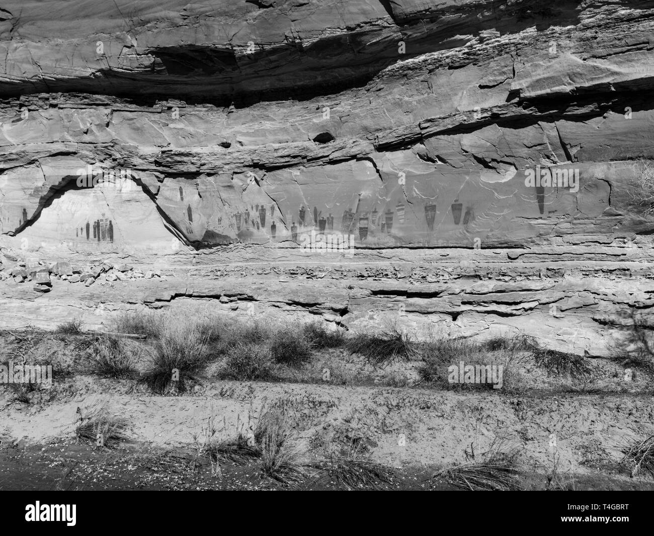 Bild des alten Piktogramme von Native Americans erstellt; Horseshoe Canyon, Canyonlands National Park, Emery County, Utah, USA. Stockfoto