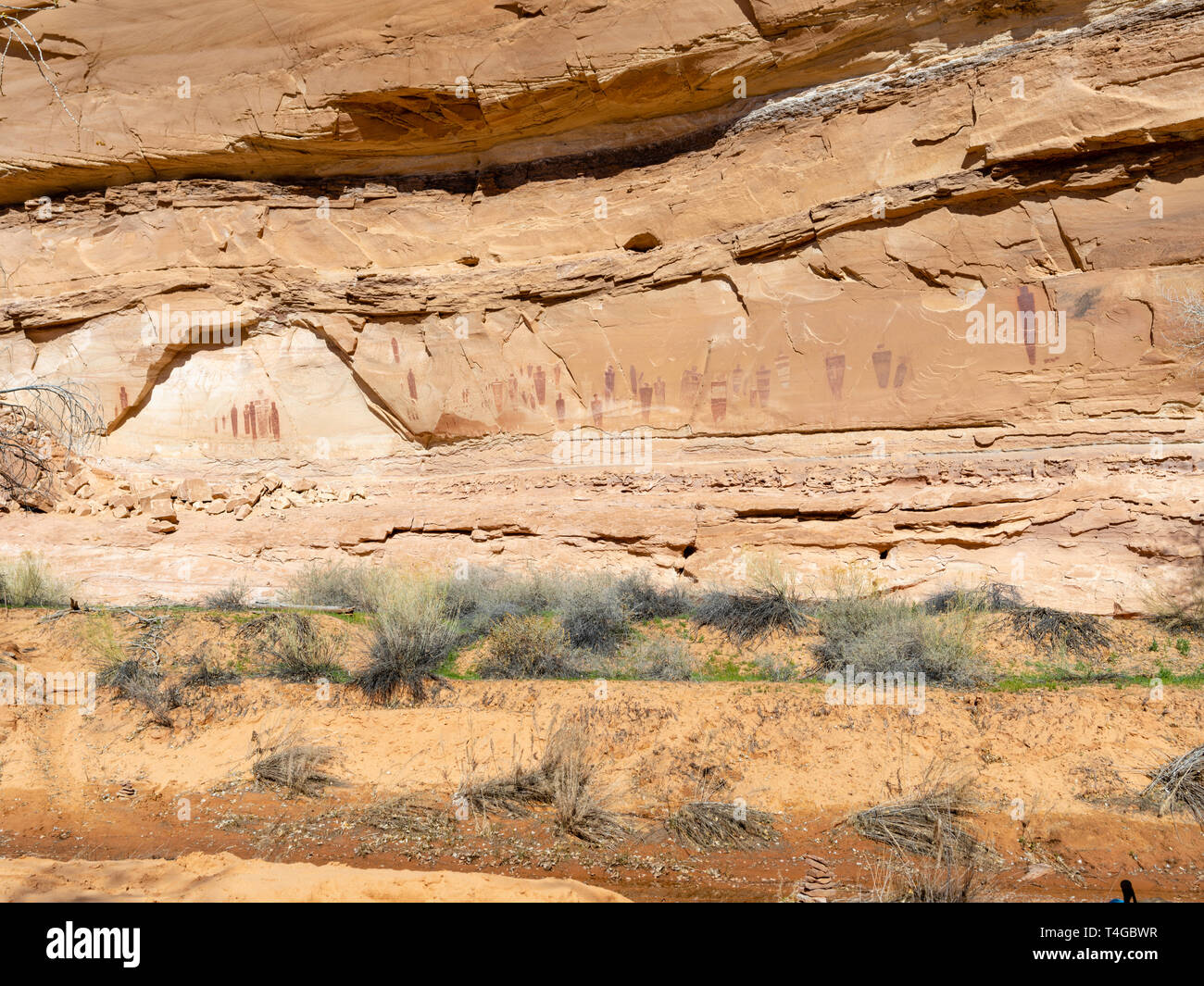 Bild des alten Piktogramme von Native Americans erstellt; Horseshoe Canyon, Canyonlands National Park, Emery County, Utah, USA. Stockfoto