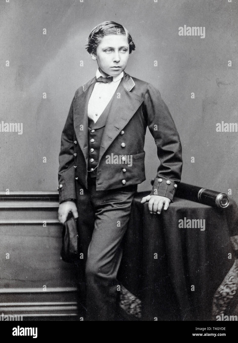 John Jabez Edwin Mayal, der Prinz von Wales (Edward VII.), Portraitfotografie als Teenager, um 1856 Stockfoto