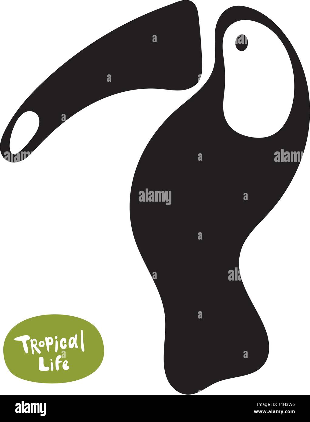 Vektor isolierte Doodle, handgezeichnete Tukan-Silhouette auf weißem  Hintergrund. Schöner exotischer Vogel des Amazonas-Regenwaldes  Stock-Vektorgrafik - Alamy
