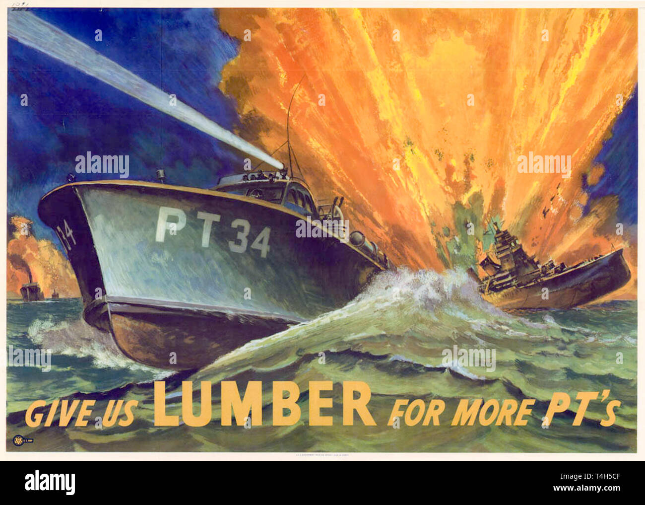 Jahrgang 1940 s Werbung Plakatkunst Stockfoto