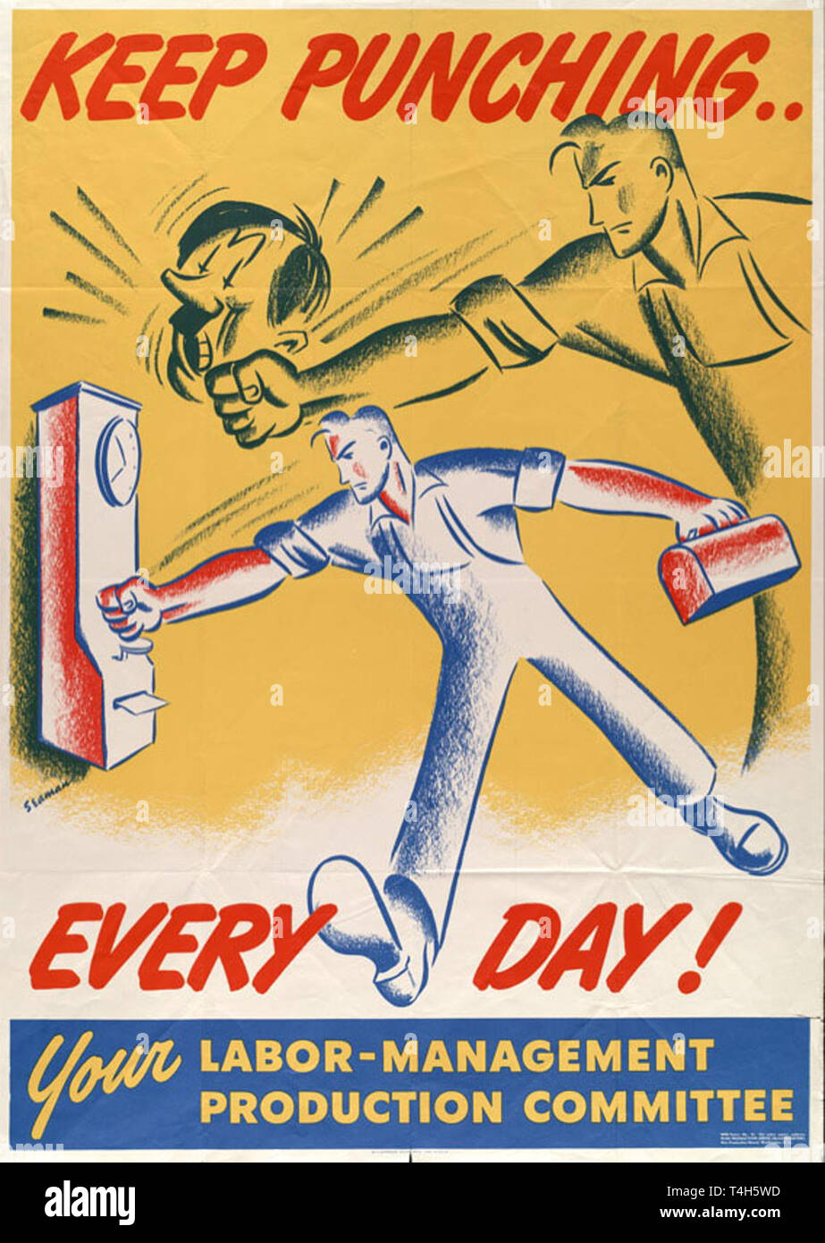 Jahrgang 1940 s Werbung Plakatkunst Stockfoto