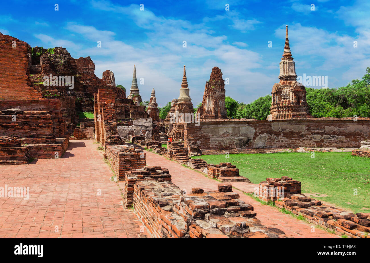 UNESCO-Weltkulturerbe antike Tempel, die in der früheren Königsstadt Ayutthaya Stockfoto