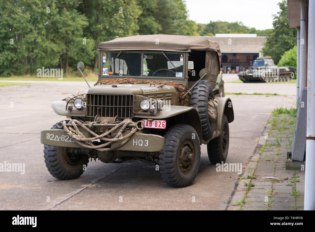 Willy Jeep am Maschinengewehr Museum Stockfoto