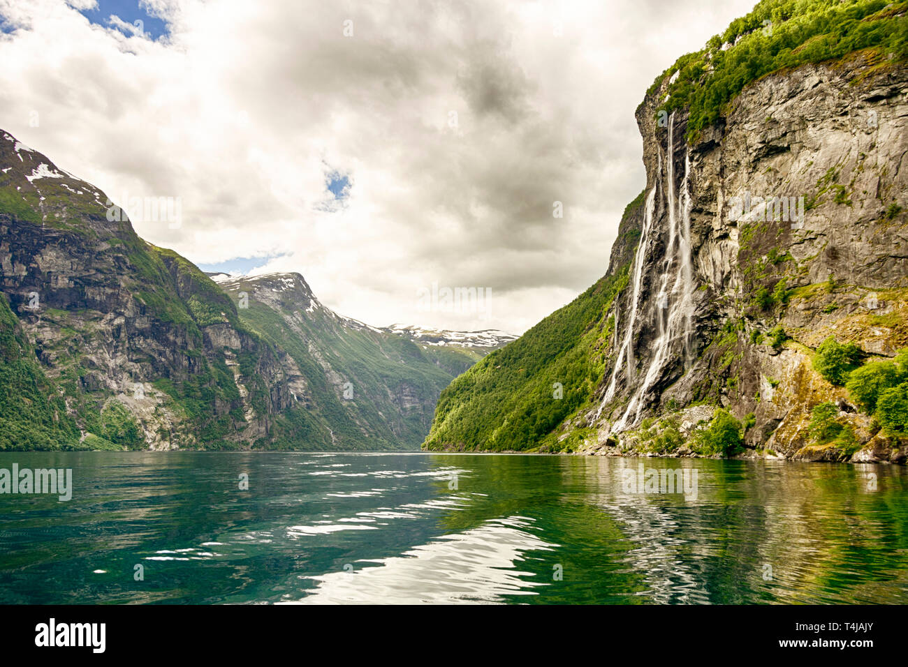 Sieben Schwestern, Geirangerfjord, Norwegen Stockfoto