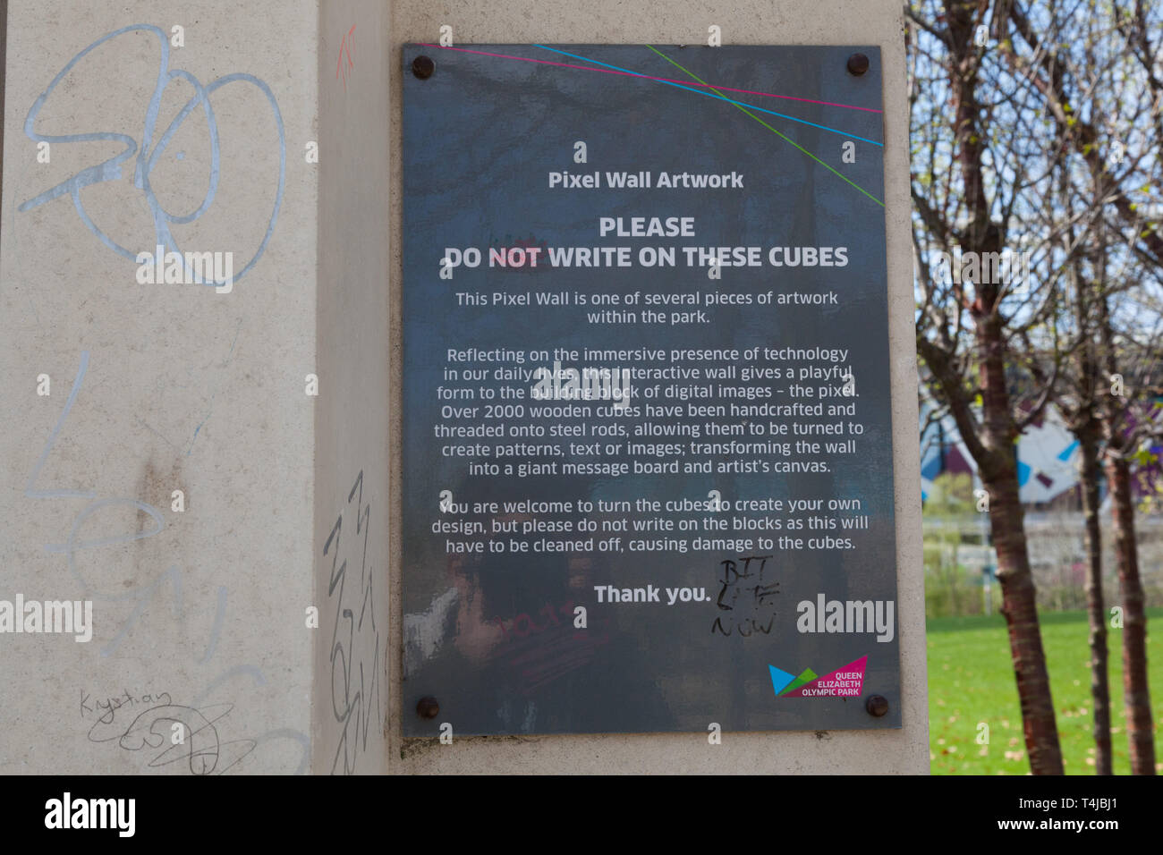 Pixel Wand, Queen Elizabeth Olympic Park, London, England, Vereinigtes Königreich. Stockfoto