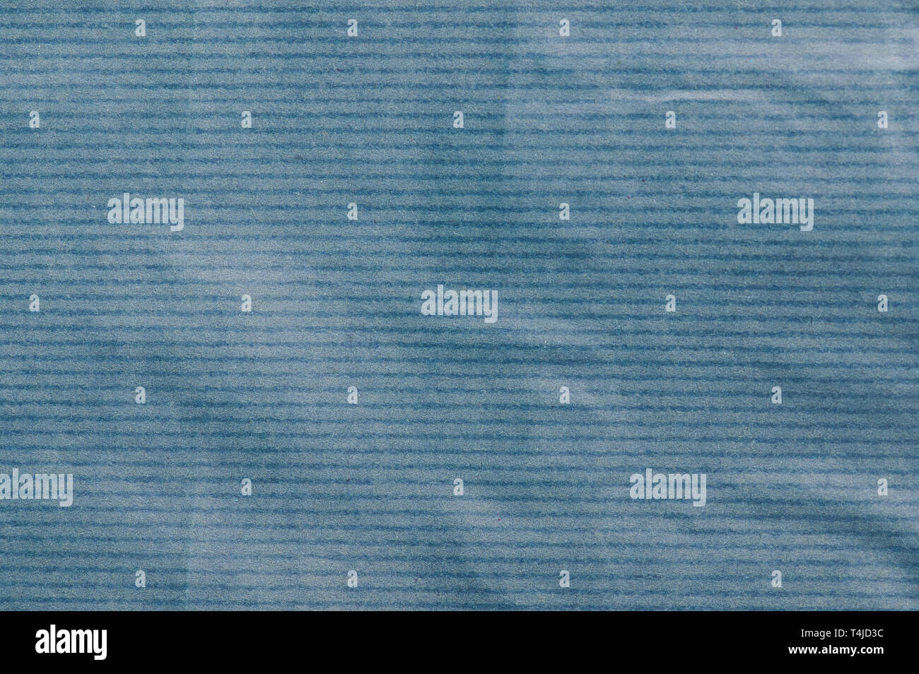Zerknittertes Papier blau hintergrund Nähe zu sehen. Stockfoto