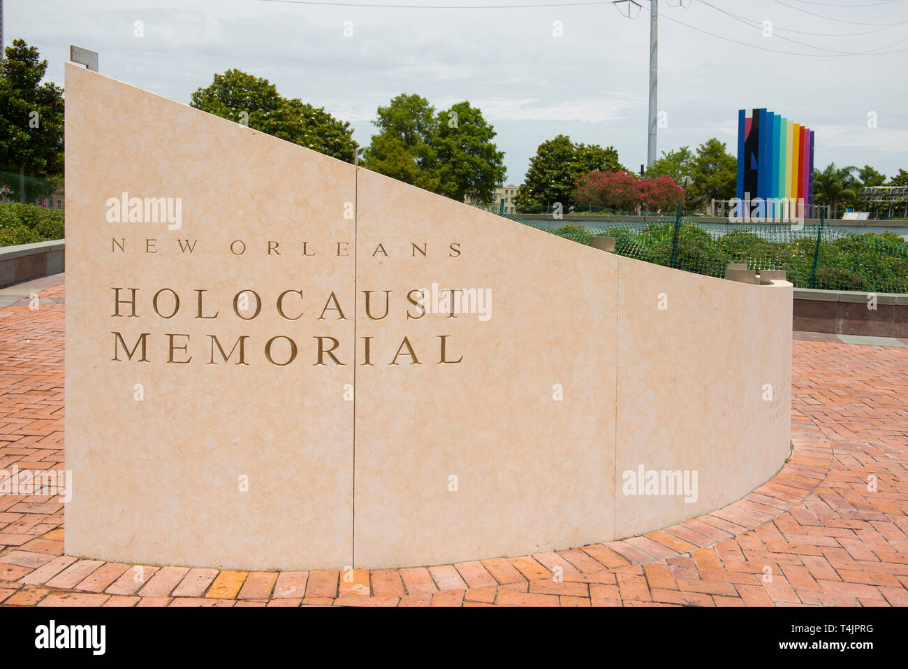 New Orleans Holocaust Memorial in Woldenberg Park in Waterfront New Orleans, Louisiana, USA. Stockfoto