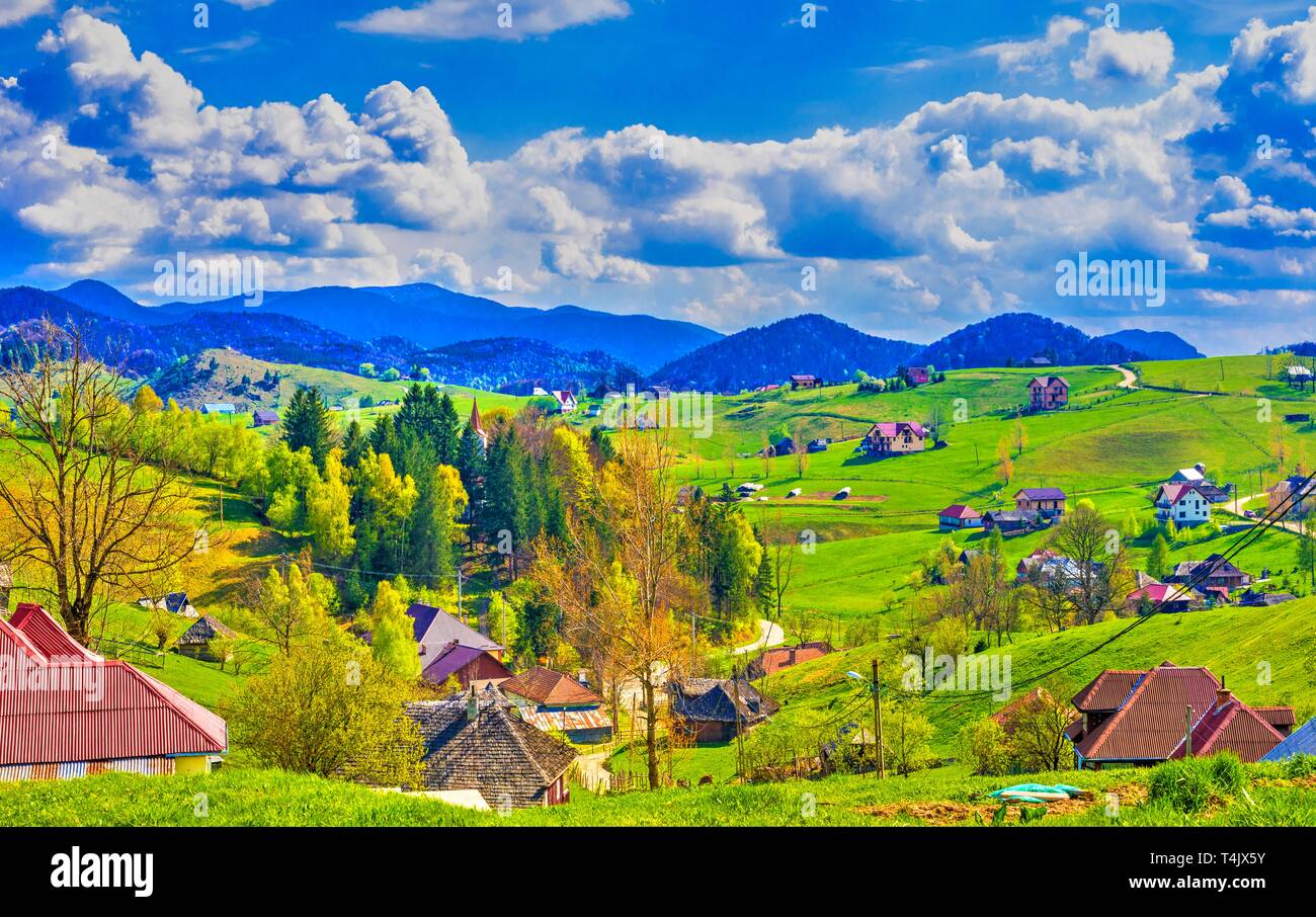 Sirnea ländliche Landschaft, Siebenbürgen, Rumänien. Stockfoto