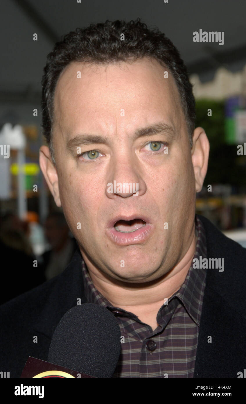 LOS ANGELES, Ca. November 07, 2004: Los Angeles, CA; Schauspieler Tom Hanks im Hollywood Premiere seines neuen Films Polar Express. Stockfoto