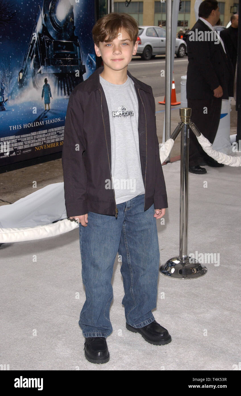 LOS ANGELES, Ca. November 07, 2004: Los Angeles, CA; Schauspieler Hayden McFARLAND im Hollywood Premiere seines neuen Films Polar Express. Stockfoto