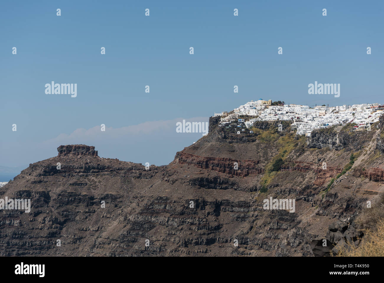 Küste von Santorini in Fira Stockfoto