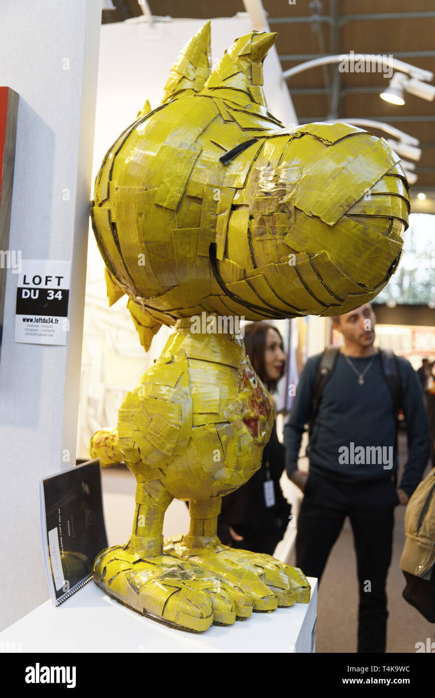 Paris, Frankreich, 11. April 2019. Laurence Vallieres angezeigt im Urban Art Fair Paris. Credit: Veronique Phitoussi/Alamy Stock Foto Stockfoto