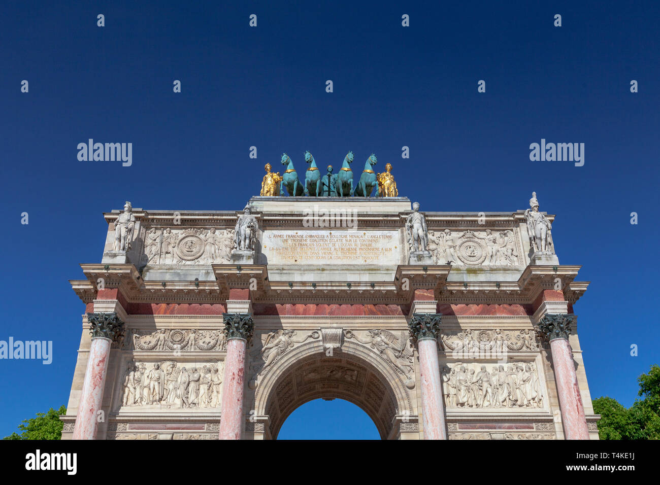 Das Denkmal des Triumphbogens am Carrousel in Place du Carrousel, Paris Stockfoto