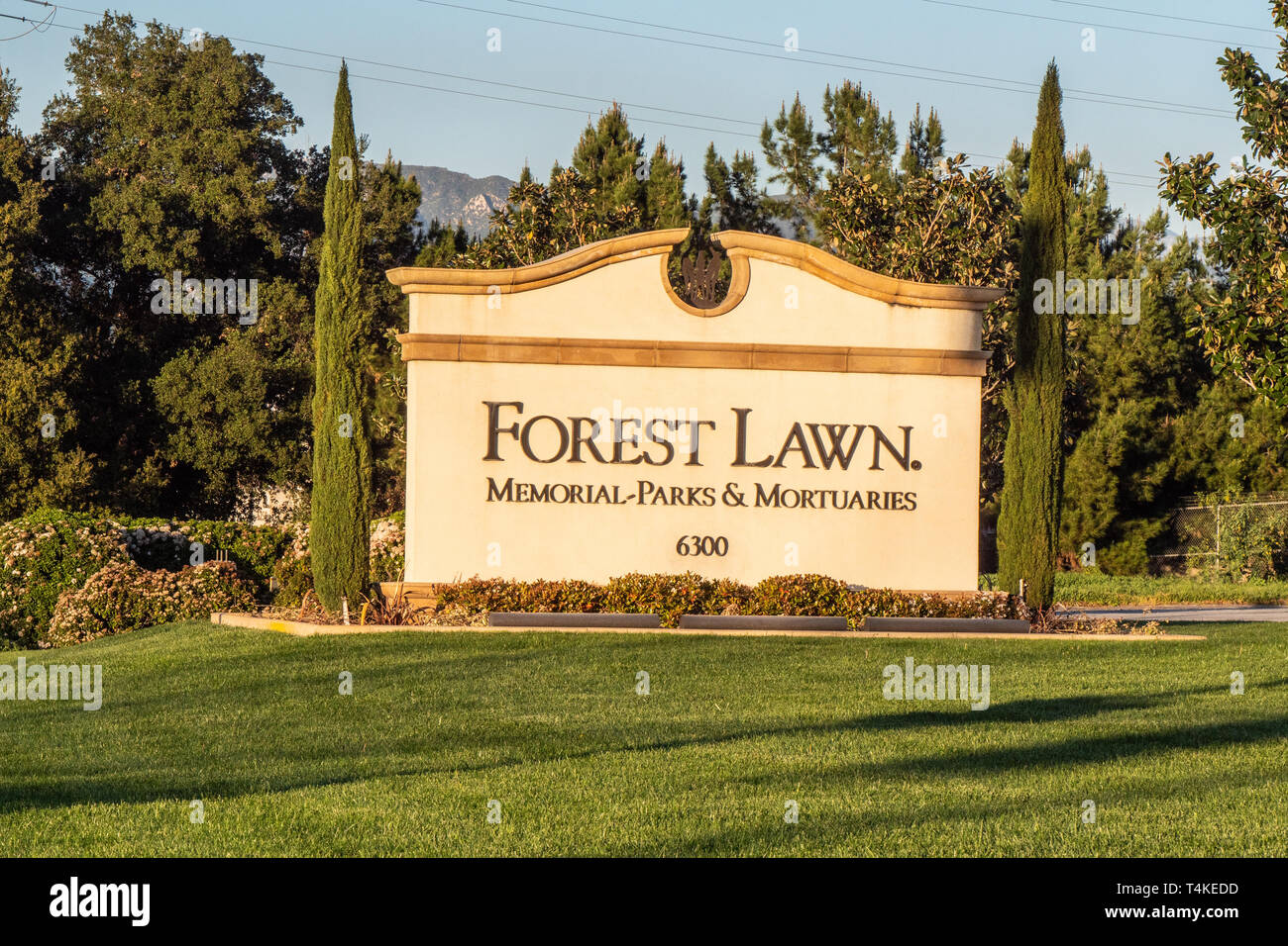 Forest Lawn Friedhof in Los Angeles - Kalifornien, USA - 18. MÄRZ 2019 Stockfoto