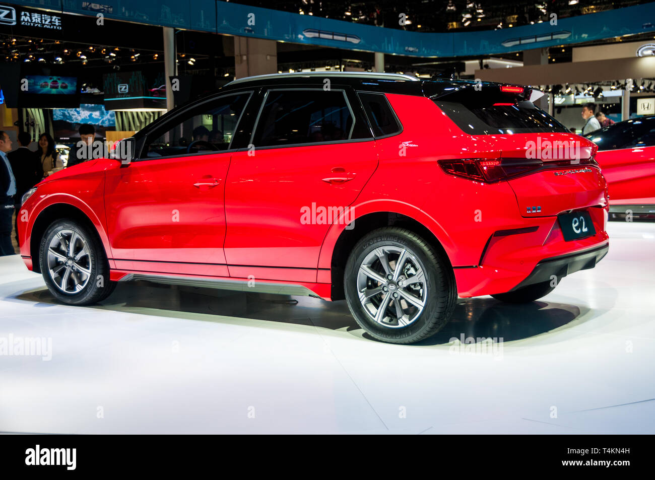 Elektrische BYD e2 Produktion Auto Vorschau auf der Shanghai Auto Show 2019 vorgestellt. Stockfoto