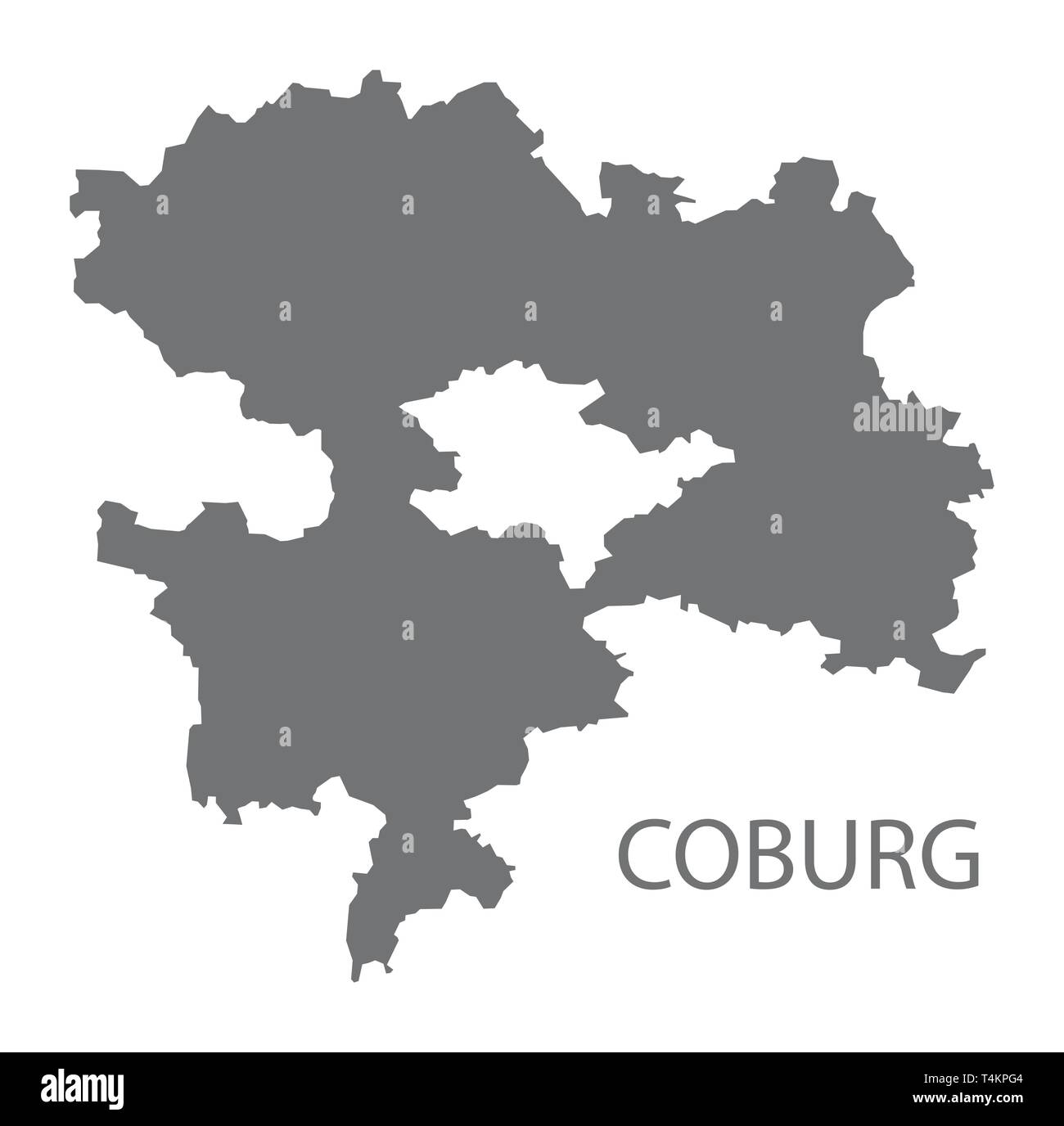 Coburg gray county Karte von Bayern Deutschland Stock Vektor