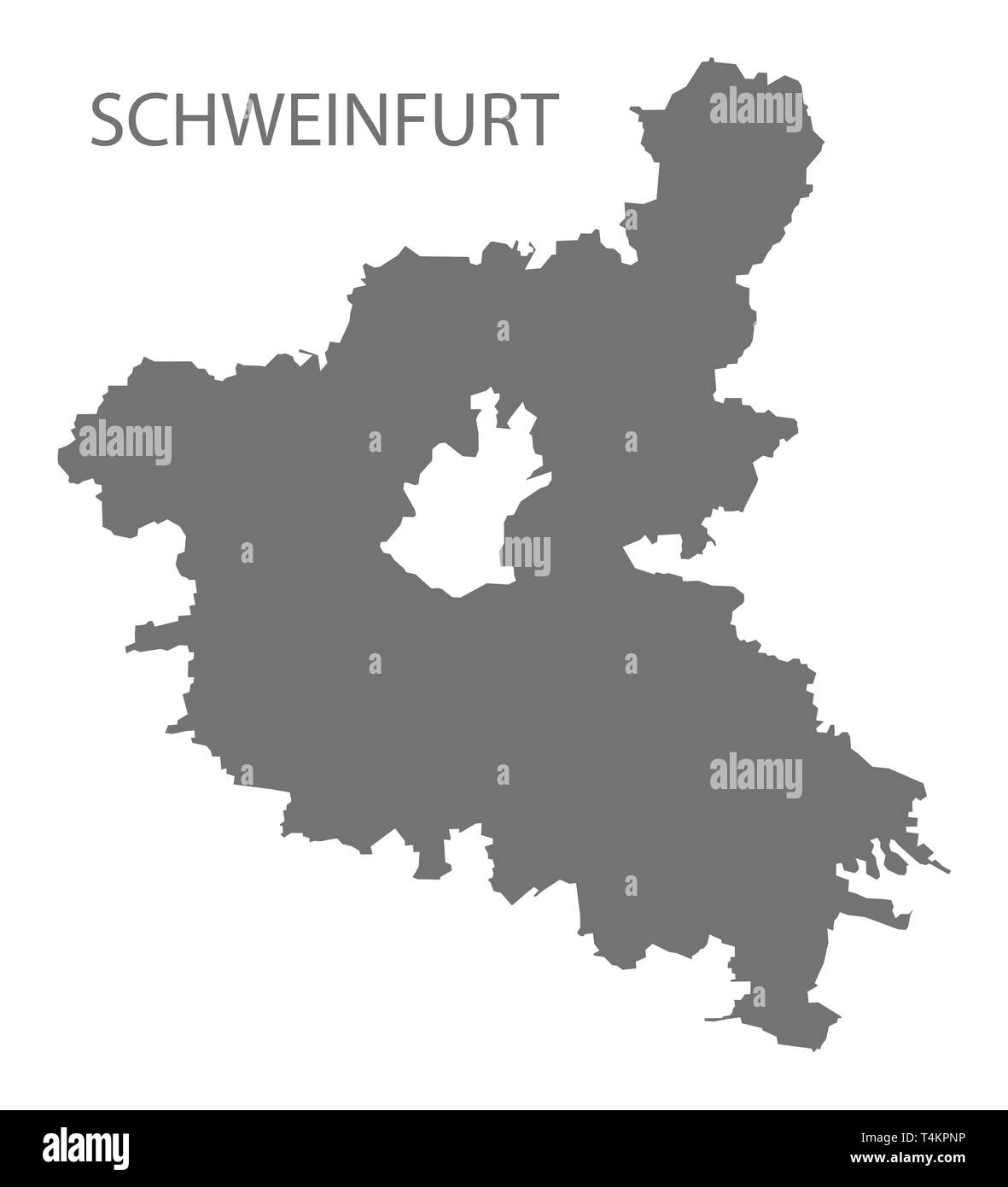 Schweinfurt gray county Karte von Bayern Deutschland Stock Vektor
