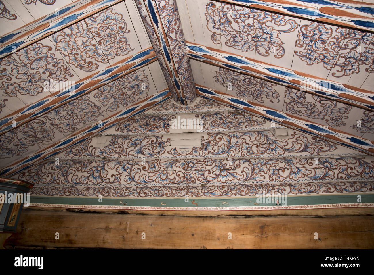 Sverresborg, Trøndelag Folkmuseum ist ein Freilichtmuseum in Trondheim mit alten original Häuser wie Detli Haus aus Oppdal in Trøndelag County. Stockfoto