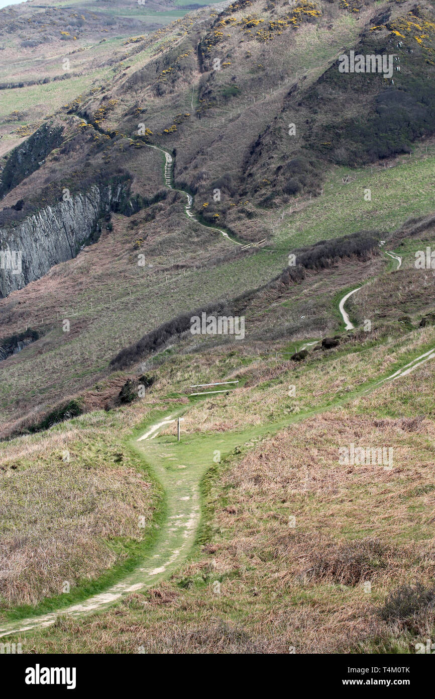 Morte Punkt Aussicht auf South West Coast Path Devon Stockfoto