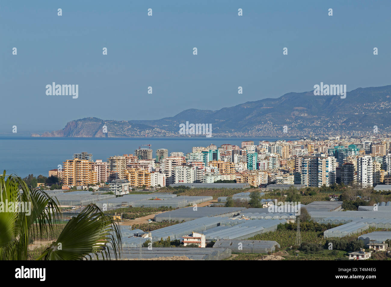 Anzeigen von Mahmutlar, Alanya, Provinz Antalya, Türkei Stockfoto