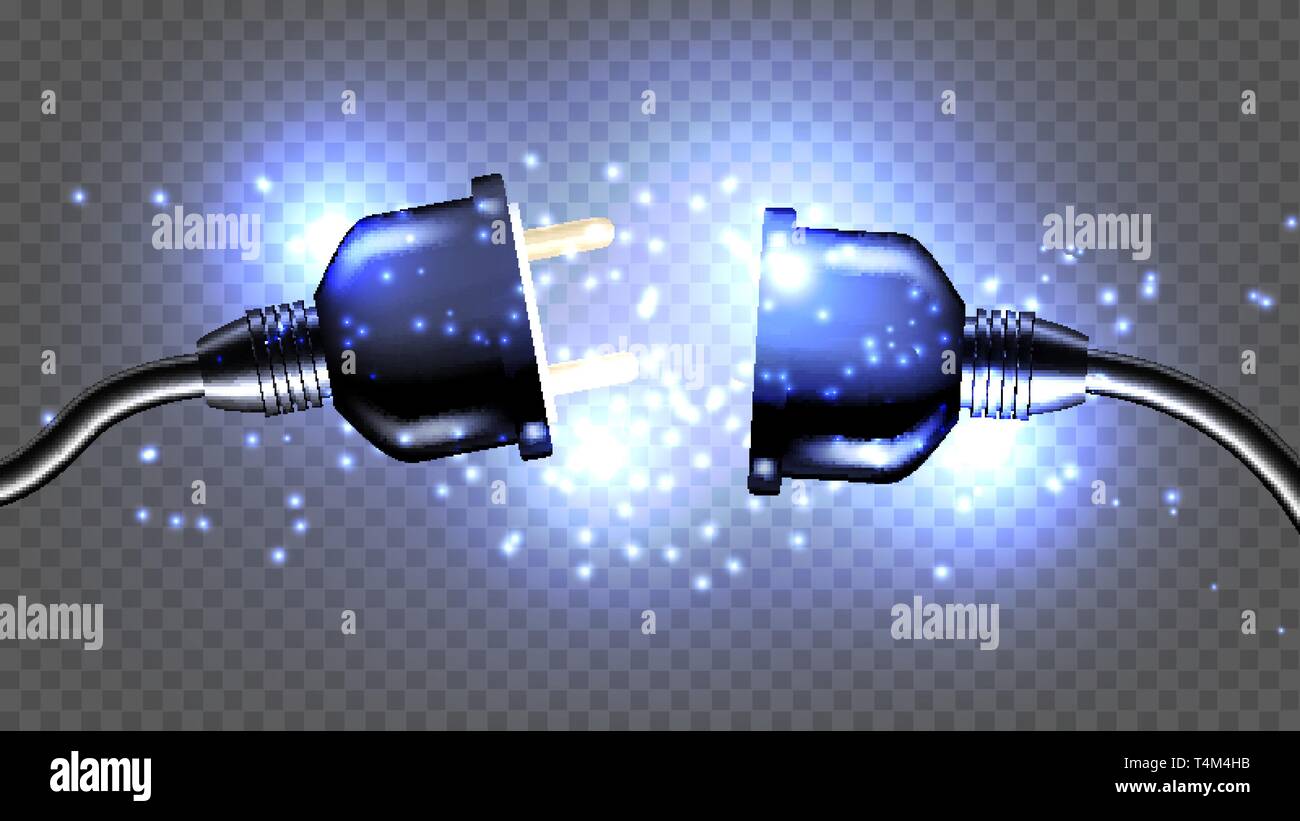 Bei abgezogenem Stecker Vektor Realistische 3D-Darstellung Stock Vektor