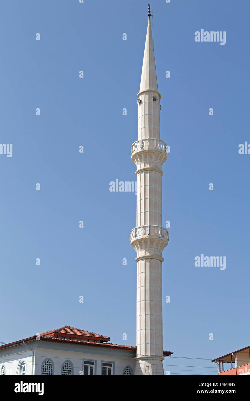 Minarett einer Moschee, Provinz Antalya, Türkei Stockfoto