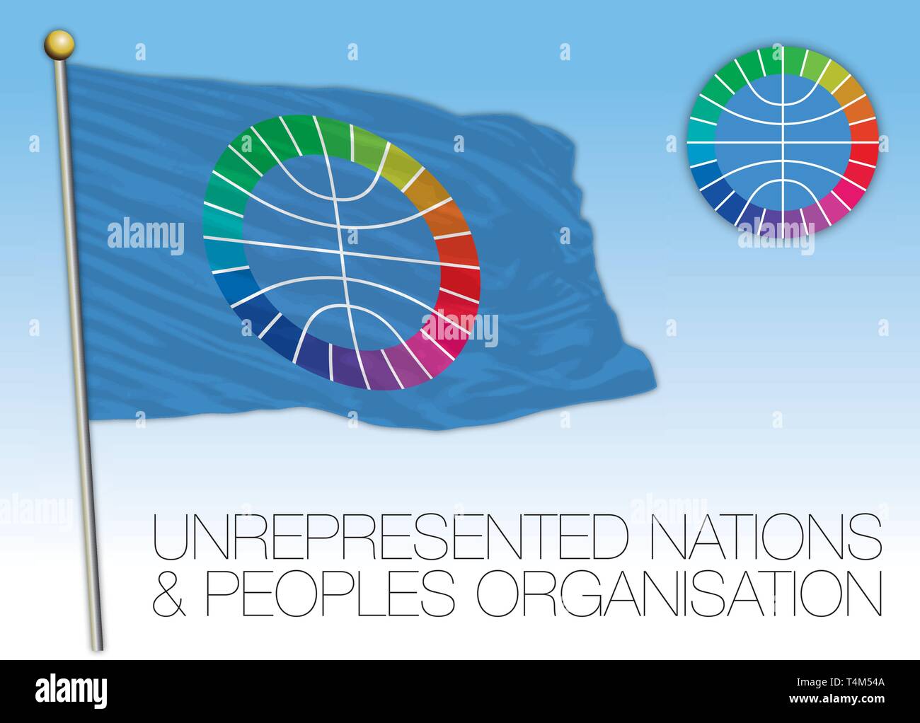 UNPO Flagge, nicht vertretenen Nationen und Völker Organisation, Vektor, Abbildung Stock Vektor