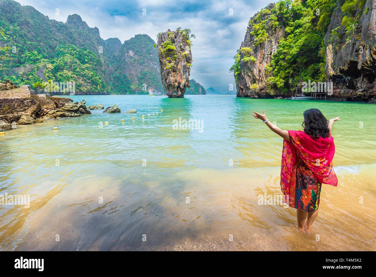 James Bond Insel auf der Bucht von Phang Nga, Thailand Stockfoto