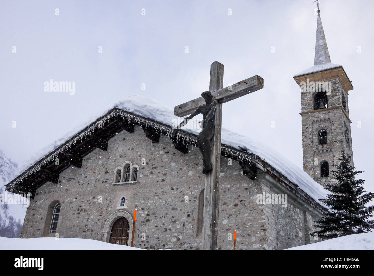 Kirche, 1800 Val-d'Isère, Savoie, Frankreich Stockfoto