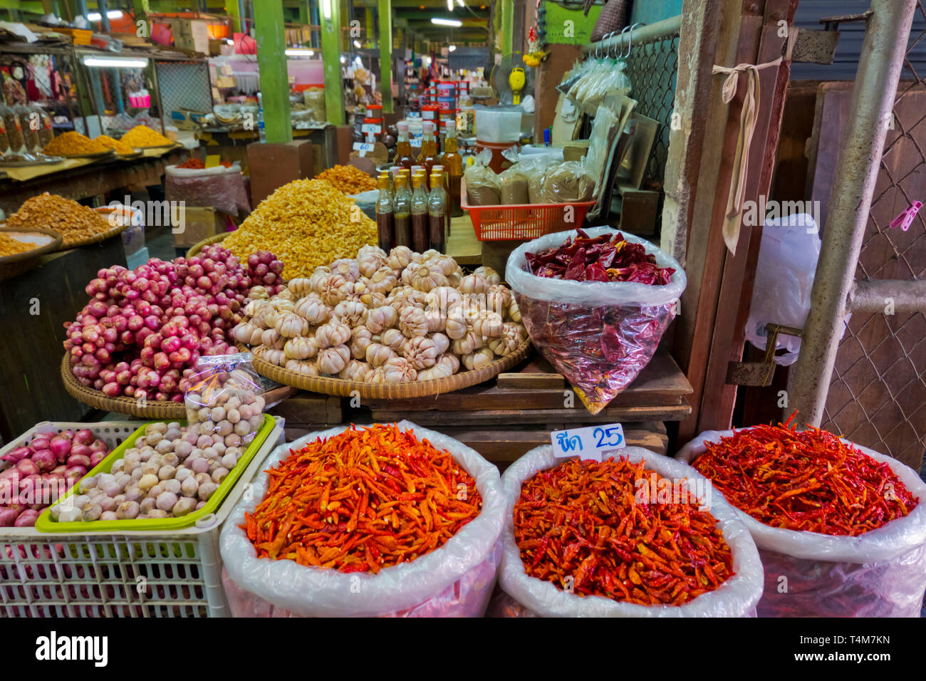 Nass und trocken Markt, Market Hall, Trang, Thailand Stockfoto