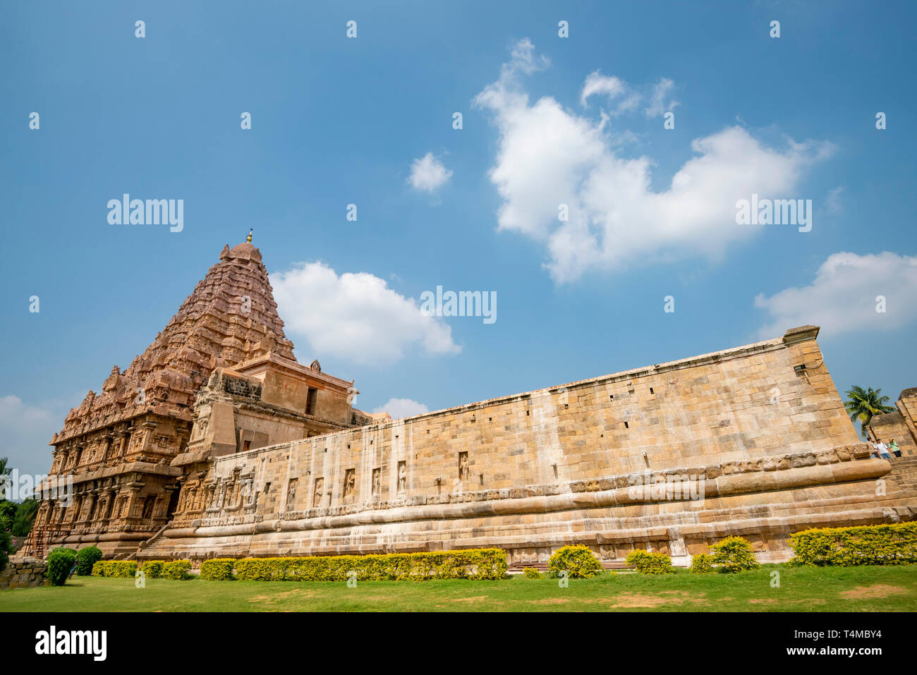 Horizontale Ansicht des Gangaikonda Cholapuram Tempel in Gangaikonda Cholapuram, Indien. Stockfoto