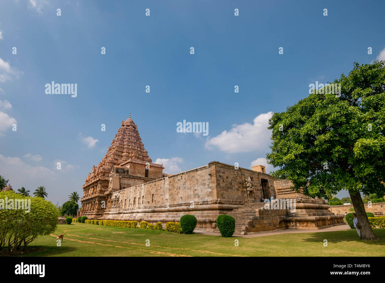 Horizontale Ansicht des Gangaikonda Cholapuram Tempel in Gangaikonda Cholapuram, Indien. Stockfoto