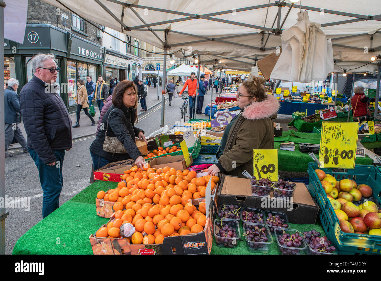 Obst und Veg Stall, Bury St Edmunds, Suffolk Stockfoto