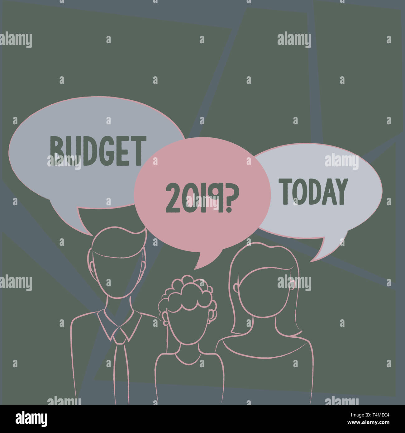 Text Zeichen angezeigt Budget 2019 Frage. Business Foto text Schätzung der Einnahmen und Ausgaben für das nächste Jahr Familie ein Kind zwischen Vater und Mo Stockfoto