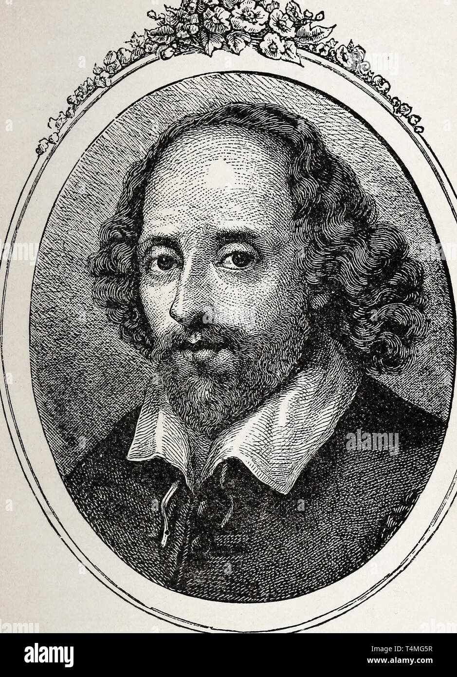William Shakespeare (1564-1616), Porträt Radierung, 1879 Stockfoto